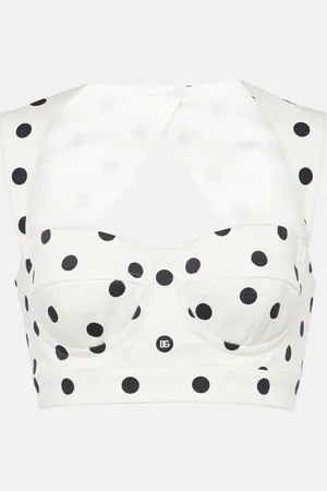 Dolce & Gabbana Crop top de mezcla de algodón con lunares