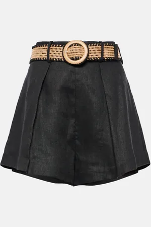 ZIMMERMANN Shorts Halliday de lino de tiro alto