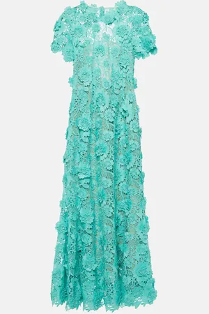 Oscar de la Renta Vestido midi de guipur floral