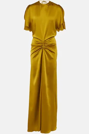 Victoria Beckham Vestido de fiesta de satén fruncido
