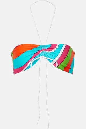 Puccini Top de bikini bandeau Iride estampado