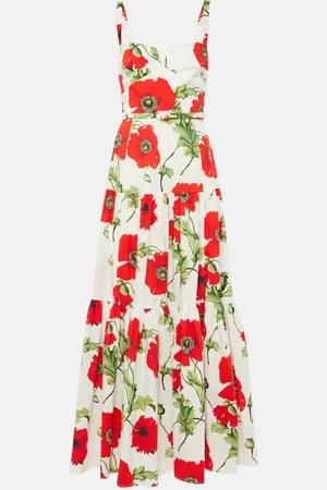 Oscar de la Renta Vestido largo de popelín floral