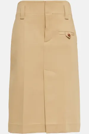 Bottega Veneta Falda tubo de lona de algodón