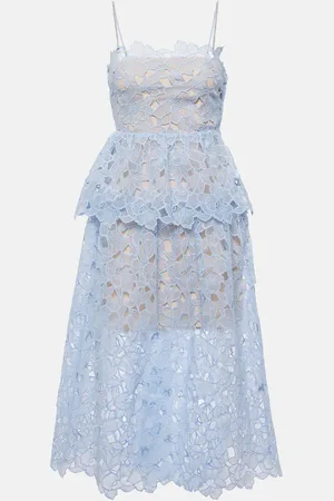 Self-Portrait Vestido midi de encaje de organza