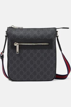 Gucci Bolso cruzado de lona GG con piel