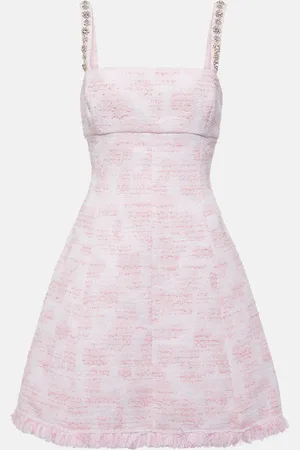Oscar de la Renta Vestido corto de tweed adornado