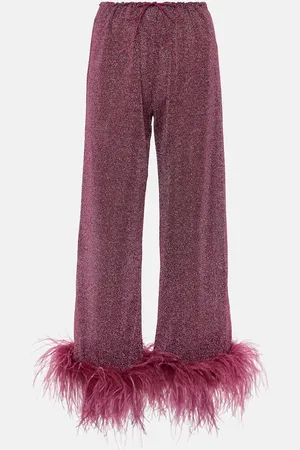 Oseree Oséree Pantalones Lumière Plumage de lamé