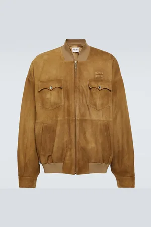 Miu Miu Chaqueta bomber de ante con logo