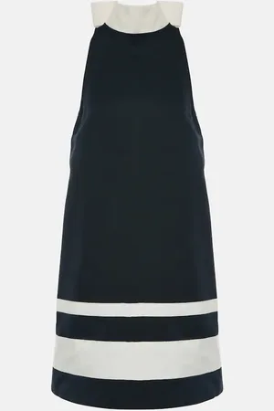 Staud Vestido corto Finn de grogrén a rayas