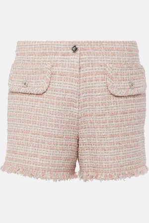VERSACE Shorts de tweed con flecos