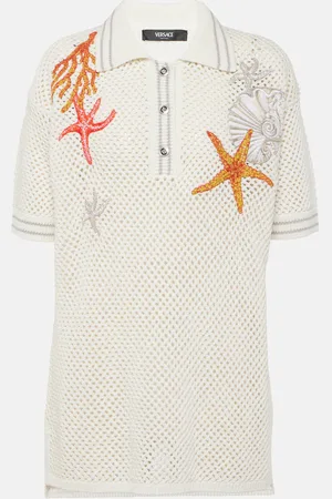 VERSACE Polo oversized de croché bordado
