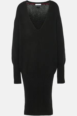 Salvatore Ferragamo Vestido midi de mezcla de cachemir