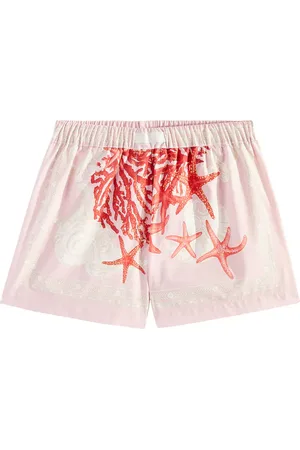 VERSACE Shorts Barocco Sea de popelín de algodón
