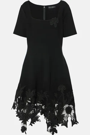 Oscar de la Renta Vestido corto de punto con encaje