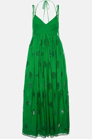 Erdem Vestido midi de mezcla de algodón bordado