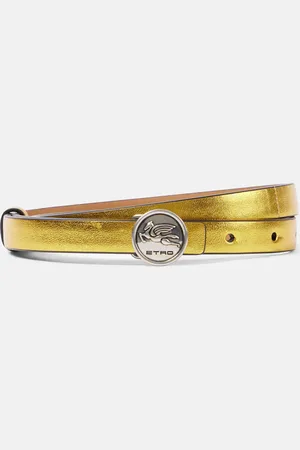 Etro Cinturón 15mm de piel metalizada