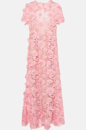 Oscar de la Renta Vestido midi de encaje floral