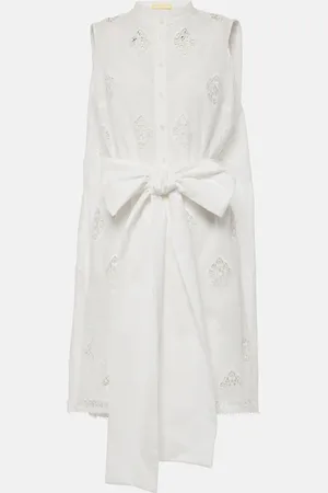Erdem Vestido corto de mezcla de algodón bordado
