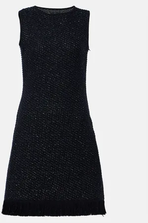 Oscar de la Renta Vestido corto de tweed de mezcla de algodón