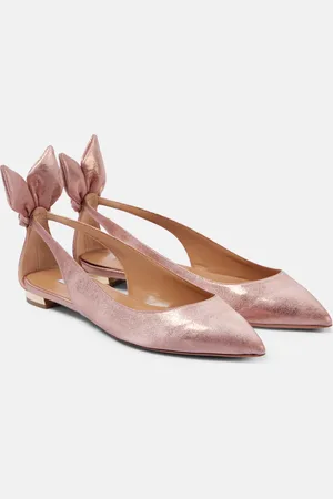 Aquazzura Bailarinas Bow Tie metalizadas