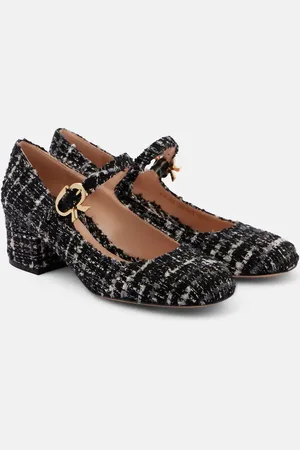 Gianvito Rossi Salones Mary Jane Ribbon 45 de bouclé