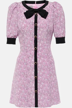 Alessandra Rich Vestido corto de seda con lazo