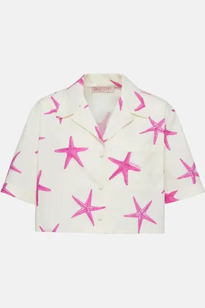 VALENTINO Camisa cropped Starfish de popelín