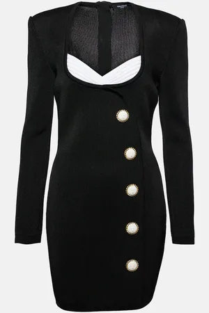 Balmain Vestido corto de crepé adornado