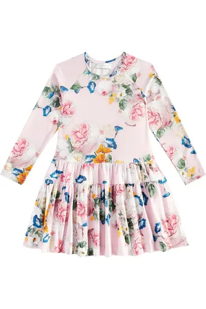 MONNALISA Vestido de mezcla de algodón floral
