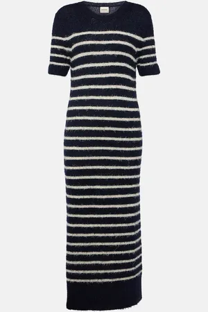 Khaite Vestido midi Helen de seda y cachemir