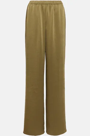 Vince Pantalones anchos de satén de tiro bajo