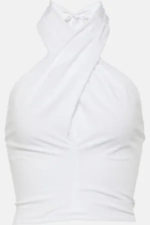 Staud Crop top Kai de algodón fruncido