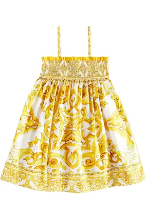 Dolce & Gabbana Vestido de popelín de algodón estampado