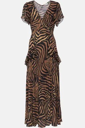 RIXO London Vestido midi Evie de seda estampado