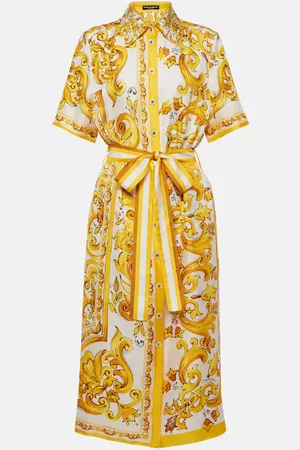 Dolce & Gabbana Vestido camisero Majolica de sarga de seda