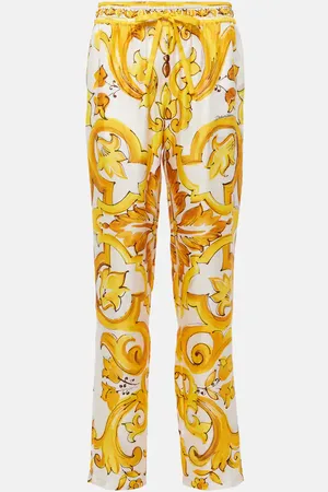 Dolce & Gabbana Pantalones rectos Majolica de seda