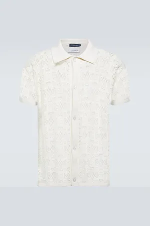 Frescobol Carioca Camisa Raul de croché de algodón