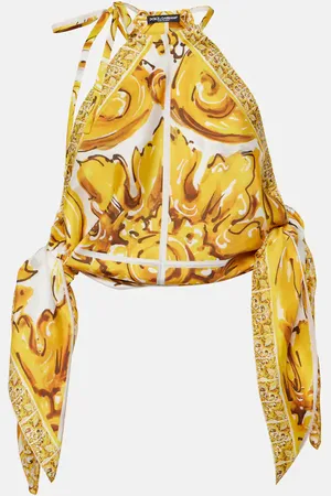 Dolce & Gabbana Top Majolica de satén de seda