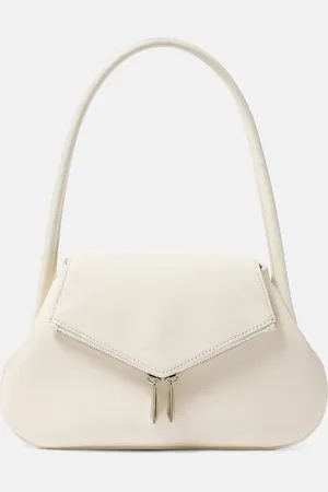 Amina Muaddi Bolso al hombro Gemini Flat de piel