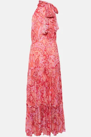 RIXO London Vestido de fiesta Neena de lamé de gasa de seda