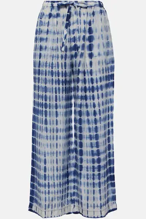 ANNA KOSTUROVA Pantalones palazzo de seda tie-dye