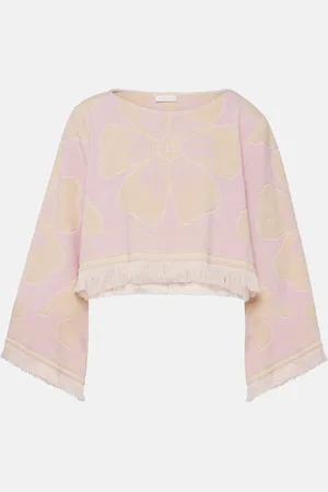ZIMMERMANN Crop top Pop de felpa de algodón floral