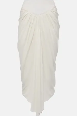 Alaïa Alaïa Falda midi asimétrica drapeada