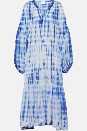 ANNA KOSTUROVA Vestido midi Amelia de seda tie-dye
