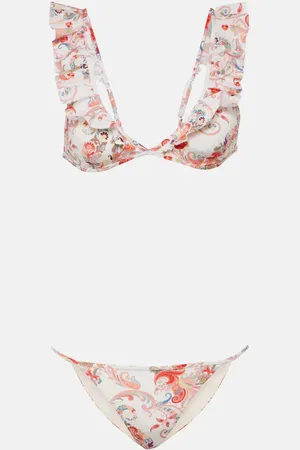 Etro Bikini de paisley con volantes