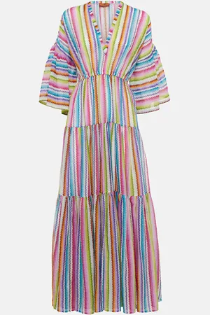 Missoni Vestido de playa de algodón y seda en zigzag