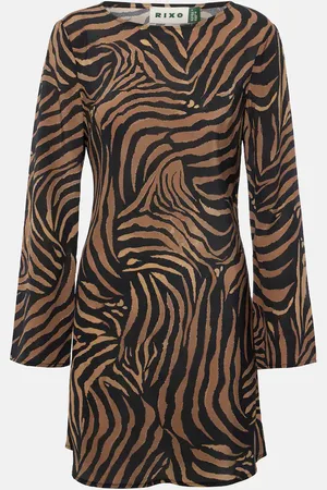 RIXO London Vestido corto Ridley de seda estampado