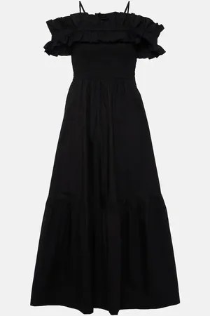 Ganni Vestido midi de popelín de algodón