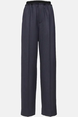 Bottega Veneta Pantalones rectos de lana a rayas