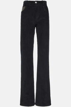 Bottega Veneta Pantalones rectos de pana de algodón